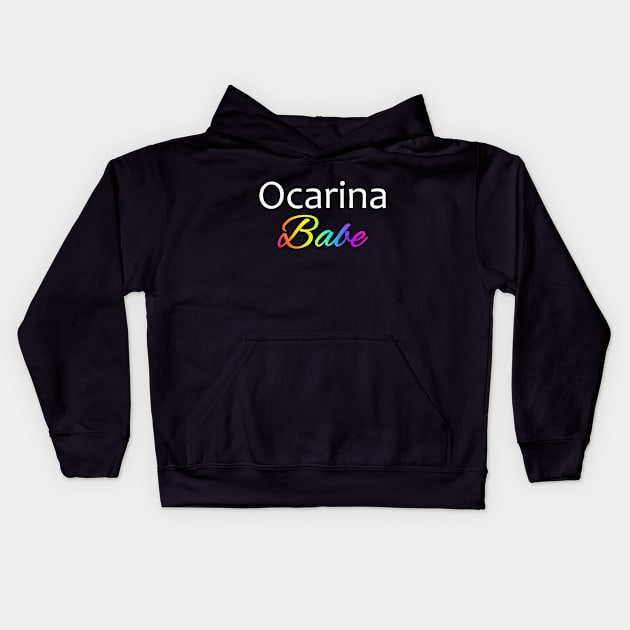 Ocarina Babe Kids Hoodie by coloringiship